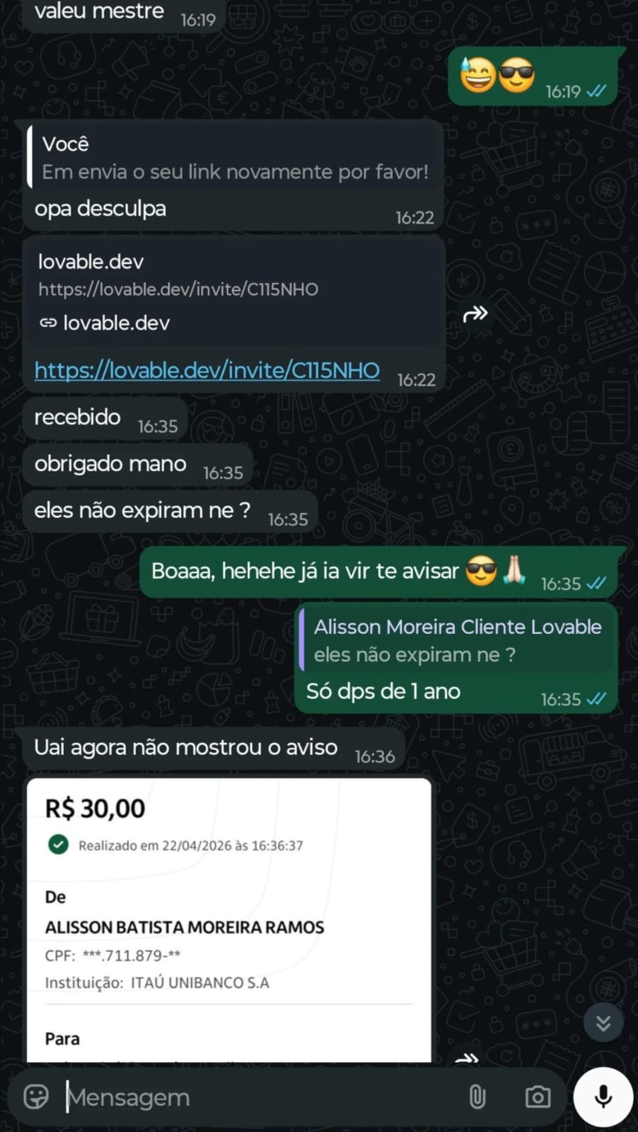 Prova de cliente 1